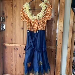 Orange Checkered Scarecrow Costume Dress size 12-14